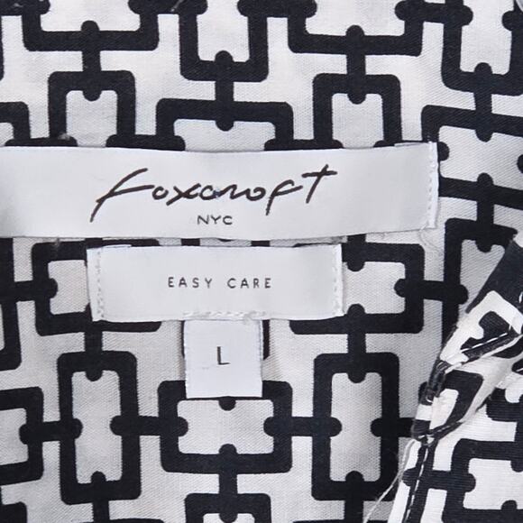 Foxcroft Women's Black And White Geometric Chain Design. Size Large - Picture 5 of 9